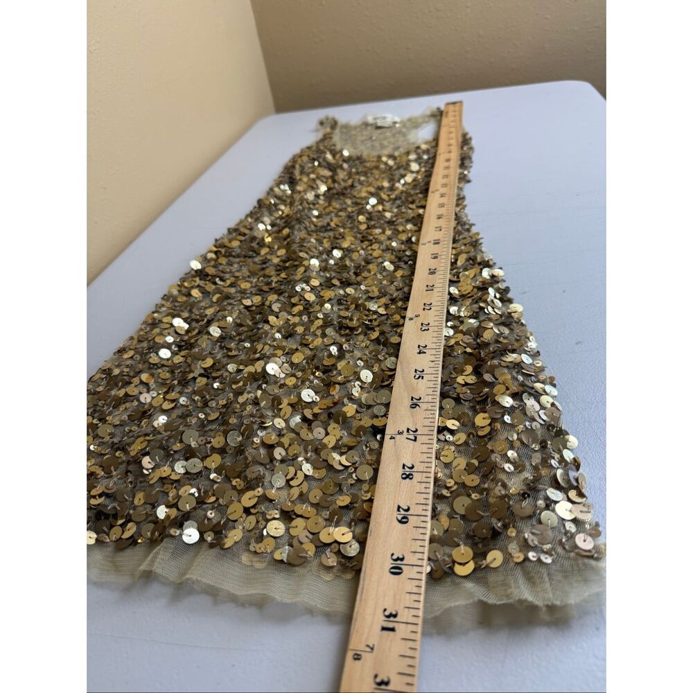 Arden B Gold Sequin Mini Dress Sleeveless Cocktail Party Small - Picture 6 of 9